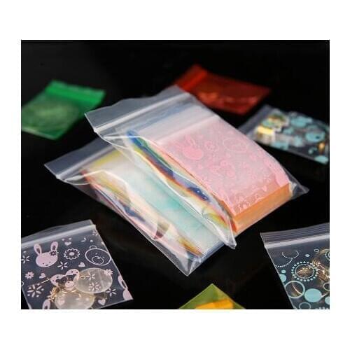 500PCS Small PE Zipper Plastic Bag Jewelry Ziplock Zip Zipped Lock Reclosable Poly Bags Mix Pattern MIni Thick Pouch