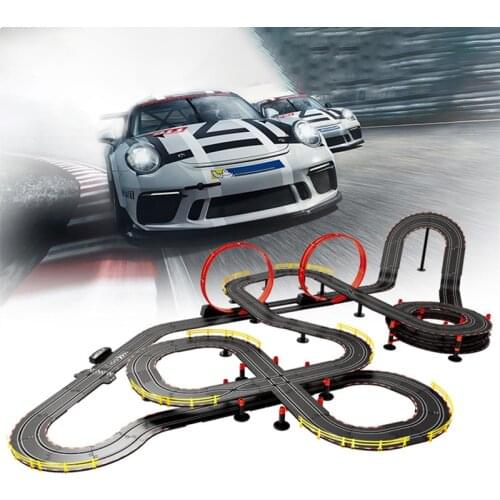 1:43 Slot Car Electric Rail Car Remote Control Car Competitive Toy Car Double Race Car Manual Power Generation Wireless Control