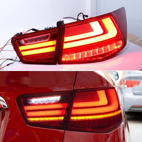 DNO Car LED Taillight For Kia Forte 2009 2010 2011 2012 2013 12V Rear Running Lamp Brake Reverse Dynamic Turn Signal Taillamp