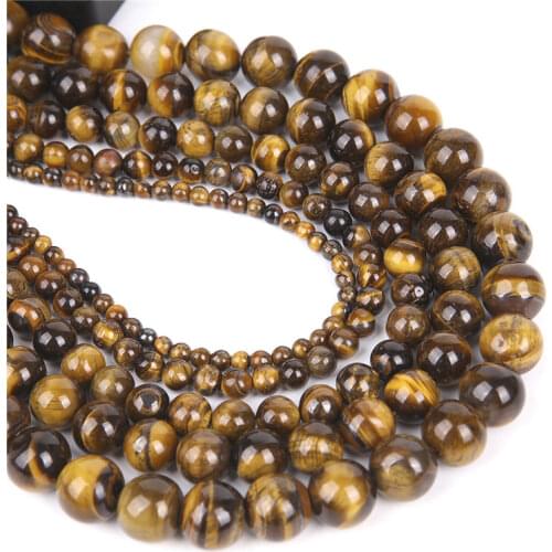 4mm-12mm Natural Loose Stone Beads Tiger Eye Beads for Jewelry Making Diy Beads Tiger Eye Bracelet Men Women Accessories