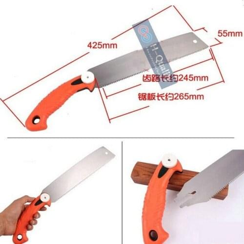 Woodworking Carpenter Tool Hand Saw Garden Pruning Saw With Silm Blade And Three Side Precision Ground Teeth-265MM Blade Saw