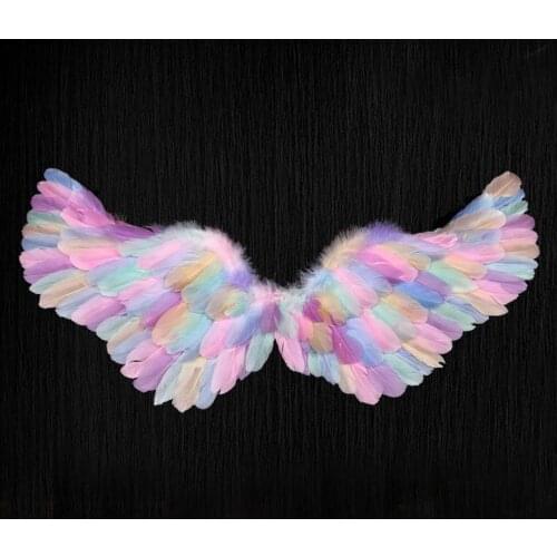 Girls Women Child Feather Angel Wing for Dance Show Props Baby Shower Party Birthday Cosplay Wedding Decor Costume Carnival