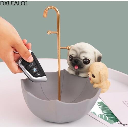 DXUIALOI Nordic style dog umbrella storage ornaments creative animal storage tray living room coffee table home decoration