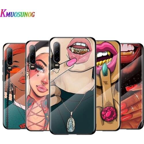 Cool African Black Girl For Huawei P40 P30 P20 P10 Pro Plus Lite 5G 2019 Tempered Glass Cover Shell Luxury Phone Case