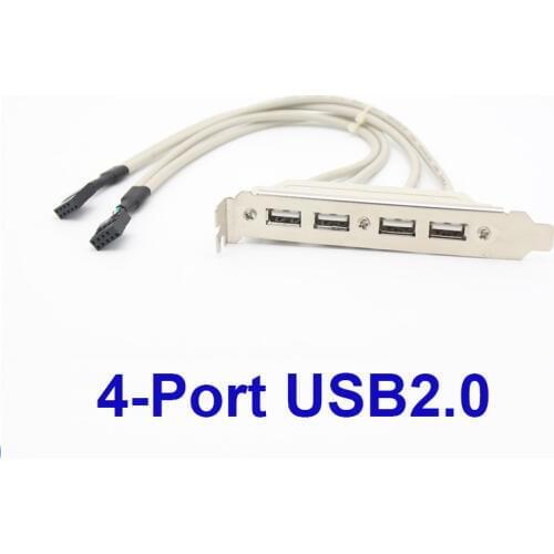 OULLX 4 Port 2 Port USB 2.0 Motherboard Rear Panel Expansion Bracket to IDC 9 Pin Motherboard USB Cable Host Adapter