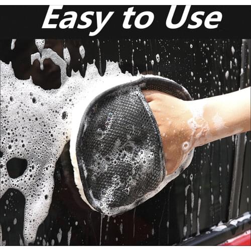 Multi-Function Car Washing Gloves Car Cleaning Car Brush Cleaner Soft Artificial Wool Motorcycle Wash Care with sponge brush