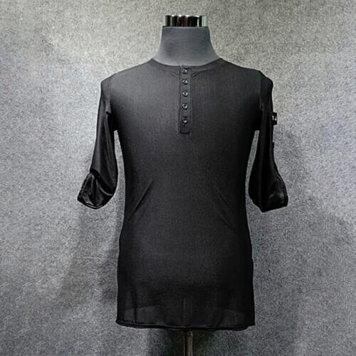 Male Latin Dance Dress Half Sleeve Latin Dance Tops for Man Ballroom Samba Tango Chacha Dancing Performamnce BY309