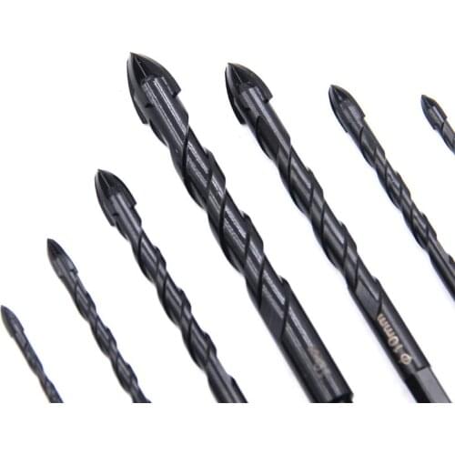 3-12mm Cross Hex Tile Drill Bits Set for Glass Ceramic Concrete Hole Opener Brick Hard Alloy Triangle Bit Tool Kit Tool Parts