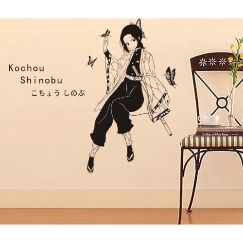 Demon Slayer Wall Decal Kimetsu no Yaiba Vinyl Kochou Shinobu Wall Stickers Decal Decor Home Decoration Anime Car Sticker