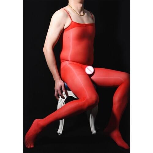 Sexy Men Oil Gloosy Smooth Bodysuit COCK Ring Sheer Shiny Sexy Tight U Convex Pouch One Piece Thong candy Color Puls Size F20