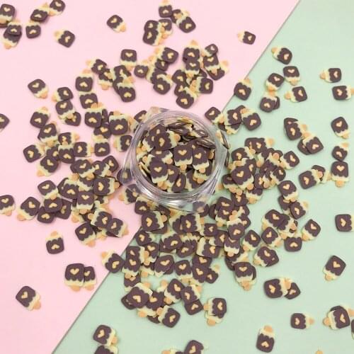 50g 5mm Heart Ice Cream Polymer Slices Hot Clay Sprinkles for Crafts Slime Crystal Mud Filler DIY Nailart Decoration Accessories