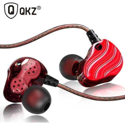 QKZ KD4 Dual Drivers Wired In-Ear Earphone Heavy Bass Mic Earbuds Headphones Moving Coil Sports In-ear HiFi Sound Earphones