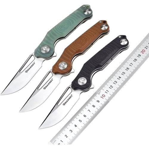 Harnds Time Folding Knife with Sandvik 14C28N Steel Blade G10 Handle EDC Pocket Knife with Clip Outdoor Camping Tactical CK9178