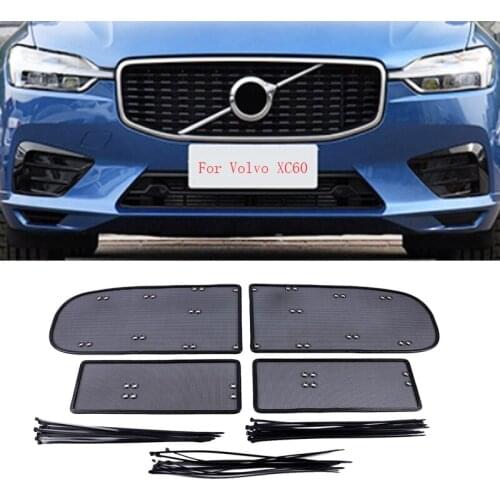 For Volvo XC60 2018 2019 2020 Sport Car Accessories Front Grille Insert Net Anti-insect Dust Garbage Proof Stainless Mesh