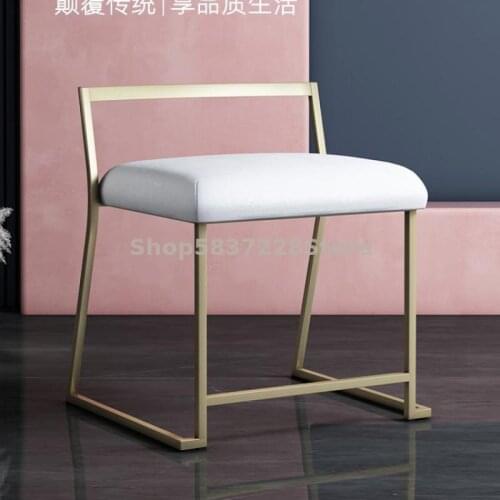 Light Luxury Dressing Stool Chair Nordic Iron Style Back Fashionable Creative Dining Chair Bedroom Modern Simple Dressing Stool