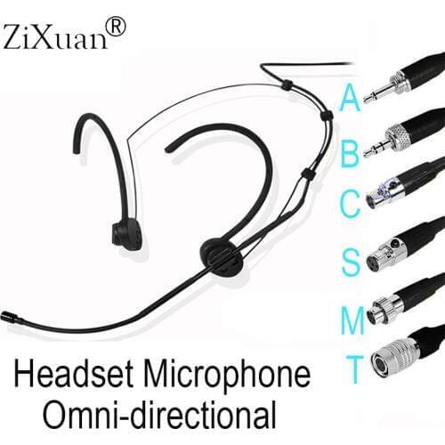 T24 Omnidirectional Black Comfortable Headset headworn, for Shure Audio Technica Sennheise MiPro Wireless System