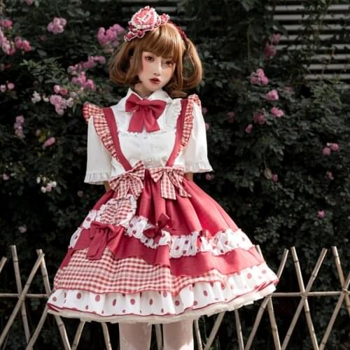 Lolita Set Shirt With Skirt Lolitas Princess Kawaii Style Cute Girls Sweet Tea Party Japanese Harujuku Outfit Gothic Fashion Cos