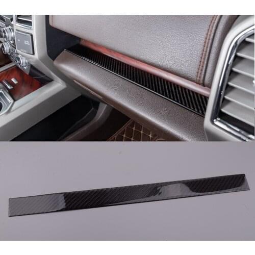 Car Inner Co-pilot Storage Slot Mat Trim Cover Bezel Carbon Fiber Black Fit For Ford F150 2015 2016 2017 2018 2019 2020