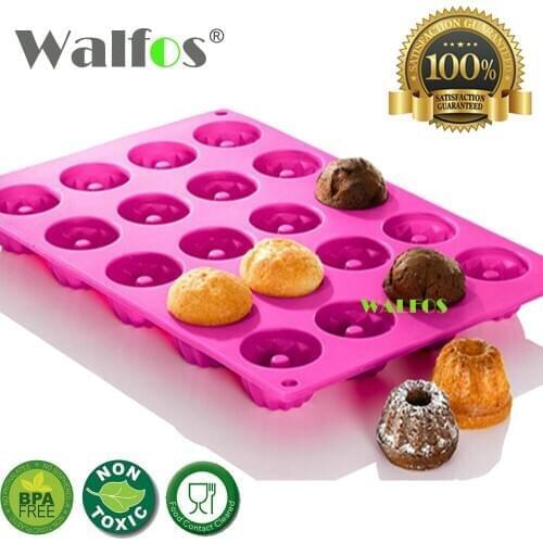 WALFOS Premium Non-Stick Silicone Muffin Cupcake Baking Pan Set Prefect For Baking Cake Bread Muffin Top Pan Food Grade BPA Free
