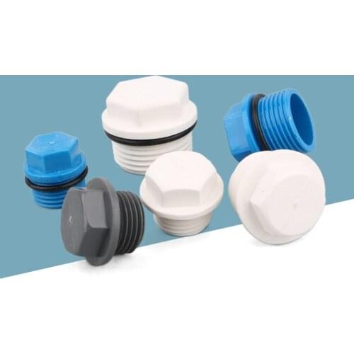 5pcs 1/2 3/4 1 Inch Male Thread End Cap PVC Pipe Plug For Garden Irrigation Aquarium Plastic Cap Nut