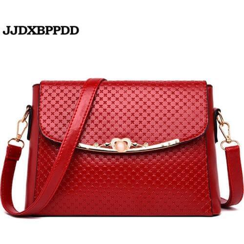 JJDXBPPDD Fashion Women Bag Leather Handbags PU Shoulder Bag Small Flap Crossbody Bags for Women Messenger Bags Black Red