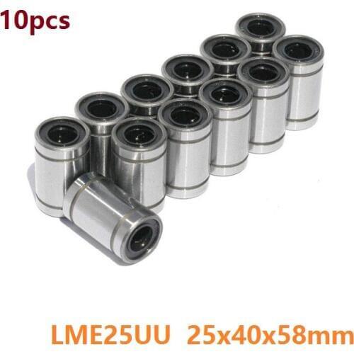 10pcs/lot LME25UU linear ball bushing bearings for 3D printer parts cnc parts guide 25x40x58MM