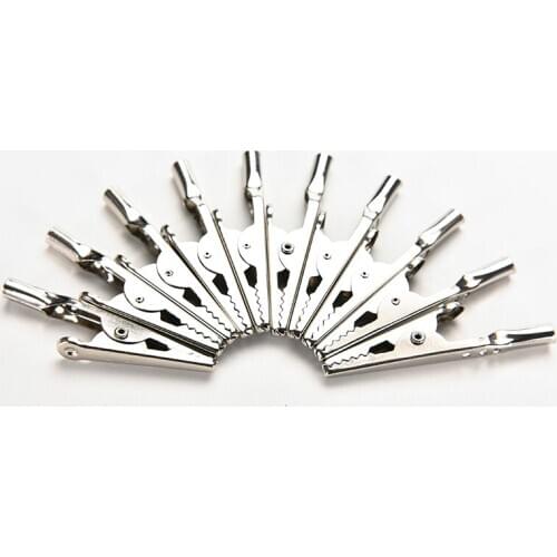 10Pcs/lot Test Clips Stainless Steel Alligator Crocodile Cable Lead Screw Fixing Use In Stereo Applications 52mm