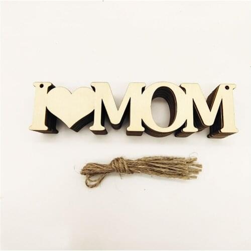 10 Pcs/set Wooded Craft Christmas Tree Decorations Ornaments for DAD MOM