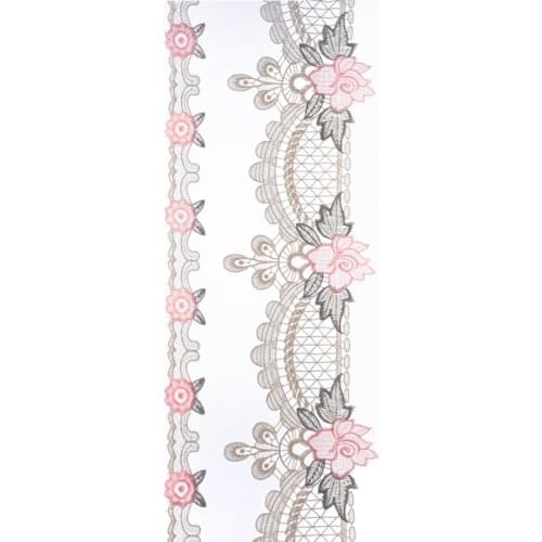 Cusack 14 yards Lace Trim Embroidered Tape Ribbon for Costumes Home Textiles Trimmings Lace Fabric Sewing Pink DIY 13.1 cm 3 cm