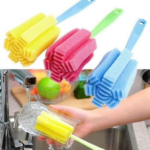 2pcs Kitchen Cup Sponge Brush Cleaning Tools Drink Wineglass Bottle Coffee Tea Glass Cup Washing Cleaning Brushes Gadgets