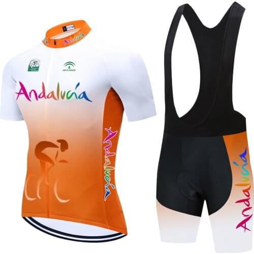 2021 ANDALUCIA Cycling Clothing Set Bike Jersey Quick Dry Bicycle Clothes Mens Summer Team Cycling Jersey 20D Bike Shorts
