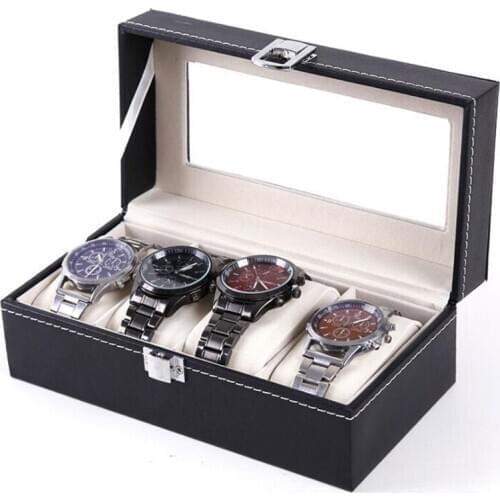 3/4/5/6/8 Grids PU Leather Watch Box Jewelry Display Watch Case Holder Organizer for Men Quartz Watch Best Gift