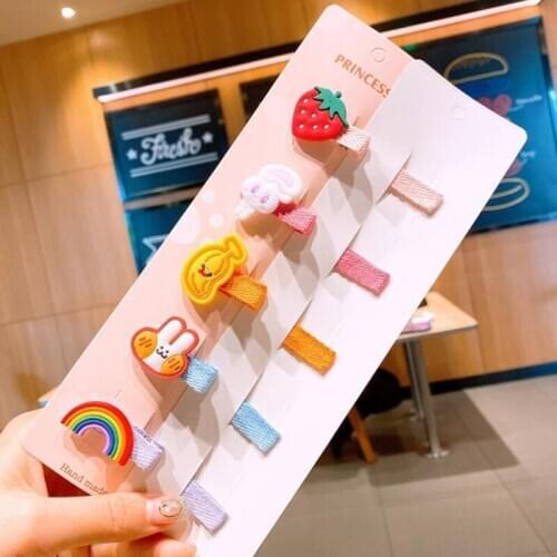 5pcs/lot fashion girl Mini cartoon fruit hairpin hairpin gift box set children fashion hair accessories