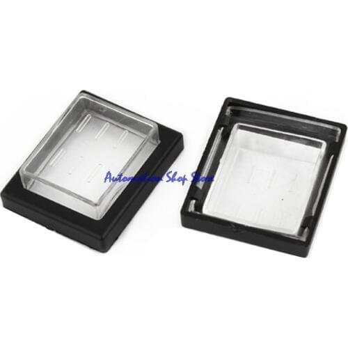 5 Pcs Clear Black Rectangle KCD4 Rocker Switch Covers Waterproof Caps Protectors