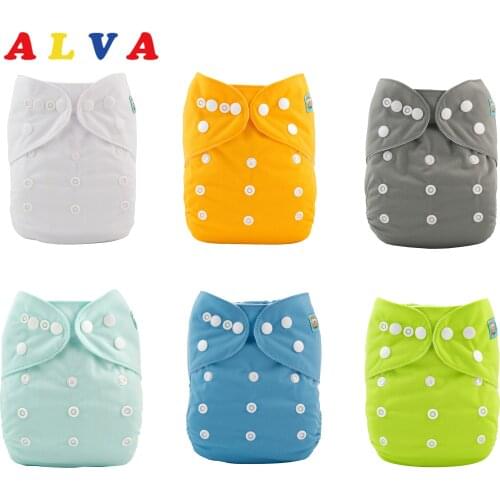 ALVABABY 6pcs/set Cloth Diapers Baby Shells Reusable Baby Cloth Nappy Shells Without Insert