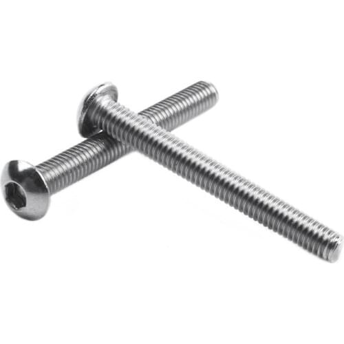 BMBY-Stainless Steel Button Head Screw, Hex Socket Bolts Type:M3 / m Bolt size:M3 x 10mm Your pack quantity: 30