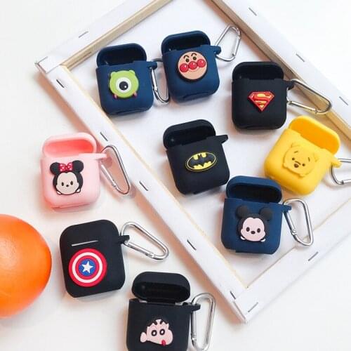 Cute Cartoon Wireless Earphone Case For Apple AirPods 2 Silicone Charging Headphones Case for Airpods Protective Cover