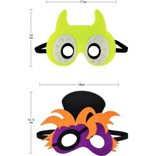 Halloween Mask Party Felt Mask For Children Pumpkin Spider Skull Kids Performance Cosplay Props With Elastic Band