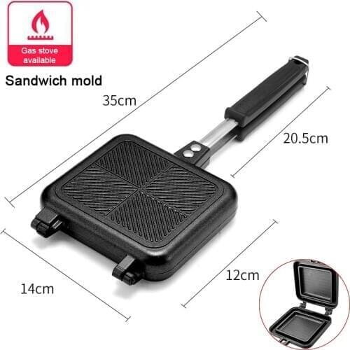 Gas Type Sandwich Bread Mold Double Sides Grill Frying Pans Aluminum Alloy Cookware Kitchen DIY Baking Molds Barbecue Pan