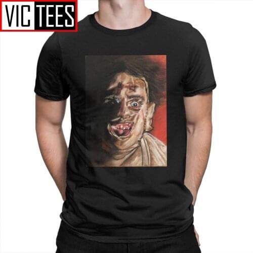 Helloween Horror Texas Chainsaw Massacre Man T Shirt Vintage Purified Cotton Short Sleeved Tops Round Neck T-Shirts Clothes