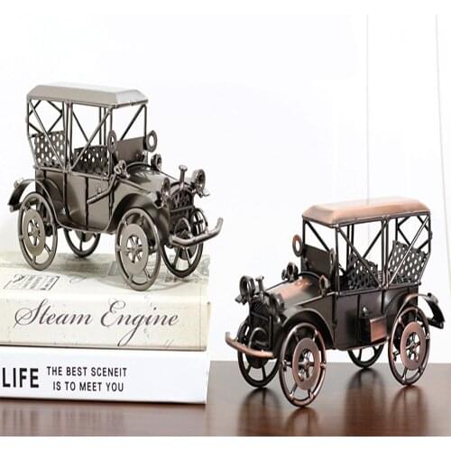 Creative Retro Nostalgic Hand-Welded Car Wrought Iron Model Study Room Living Room Classic Car Model Home Furnishing Gift