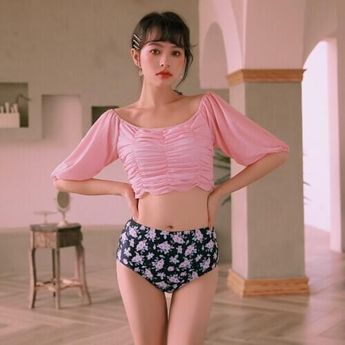 Swimming Suit For Women Swimsuit Female Separate Girls Bikini Trendy Swimwear Plus Size Korean Skirt Two 2020 Long Sleeve Sexy