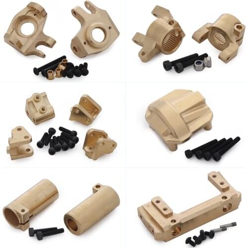AR44 Brass Differential Cover Steering Knuckles Servos Bracket Counterweight for 1/10 AXIAL SCX10 II 90046 90047 Upgrade Parts