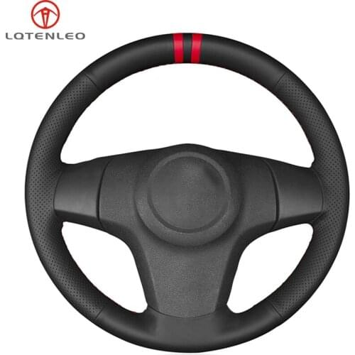 LQTENLEO Black Artificial Leather Car Steering Wheel Cover For Chevrolet Niva 2009-2017 Opel Corsa (D) Vauxhall Corsa 2006-2015