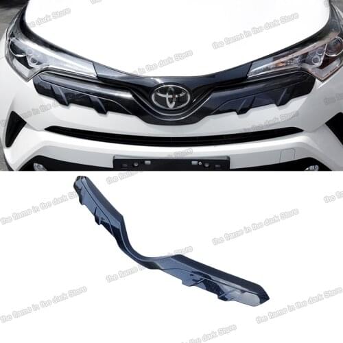Lsrtw2017 Abs Car Front Grill Hood Trims for Toyota Chr 2017 2018 2019 2020 2021 Shiny Silver C-hr Accessory Decoration Styling