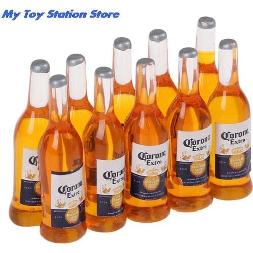 Hot Sale 10Pcs 1/12 Dollhouse Miniature Resin Bottle Simulation Wine Bottle Model
