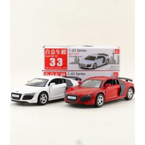Box gift model,High simulation 1:43 alloy pull back R8 GT Spyder model cars,Original packaging,selling toys,free shipping