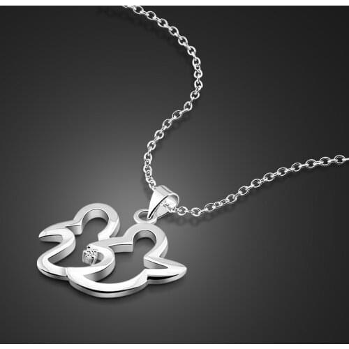 Fashion 100% 925 Sterling Silver Chain Cute Mandarin duck Animal Pendant Choker Necklace For Women & Girl Jewelry Gift