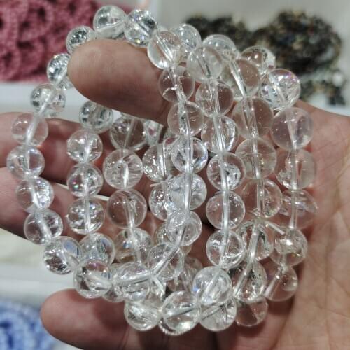 Natural Clear Rock Crystal Quartz Stone Beads For Jewelry Making DIY Bracelet Necklace wholesale