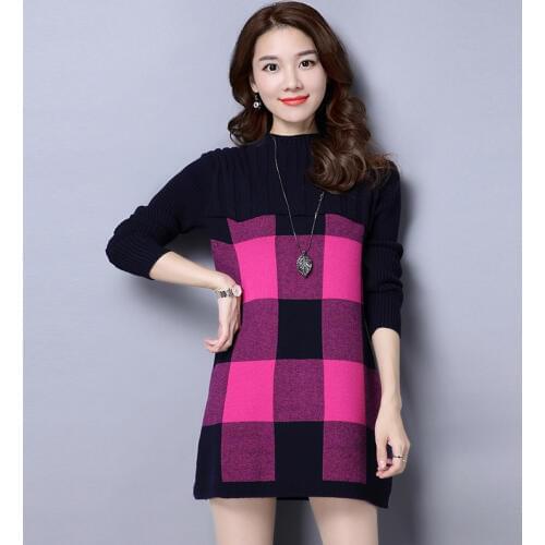 2019 New Turtleneck Women Sweater Dress Long Autumn Winter Thick Warm Pullover Female Dresses Slim Soft Knitted Dresses Vestidos